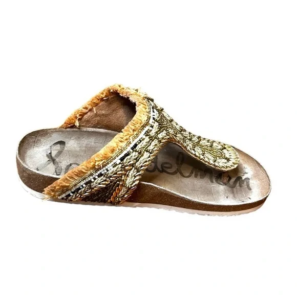 Sam Edelman Olivie Embellished Satin Thong Sandal - Picture 2 of 8